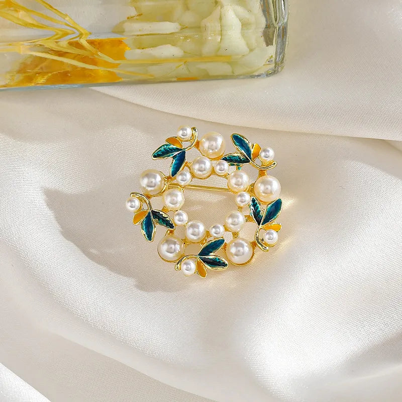 Green Chinese Style Brooch Pin Vintage High-End Tassel Creative Versatile Hanfu Cheongsam Embroidery Zinc Alloy Jewelry Accessory