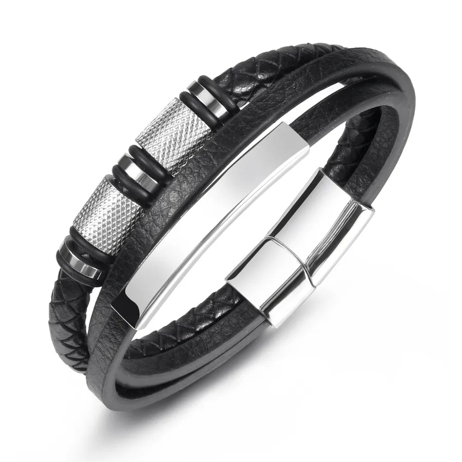Punk British Style Streetwear Geometric 304 Stainless Steel Bracelets 1 Piece