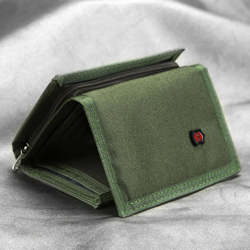 new fashion retro short jemiru canvas wallet tri-fold student fabric zipper wallet coin purse card holder