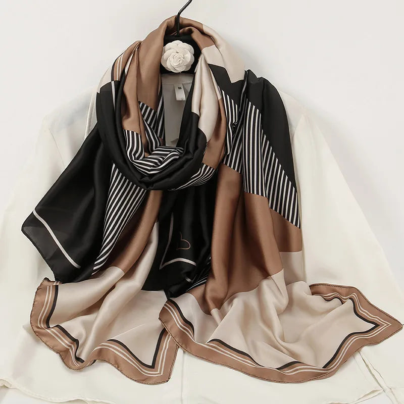 women's lady flower cloud brocade printing scarf