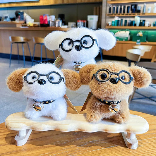 Delicate Cute Bear Dog Plush Keychain Creative Cartoon Soft Toy Bag Pendant Gift For Girls