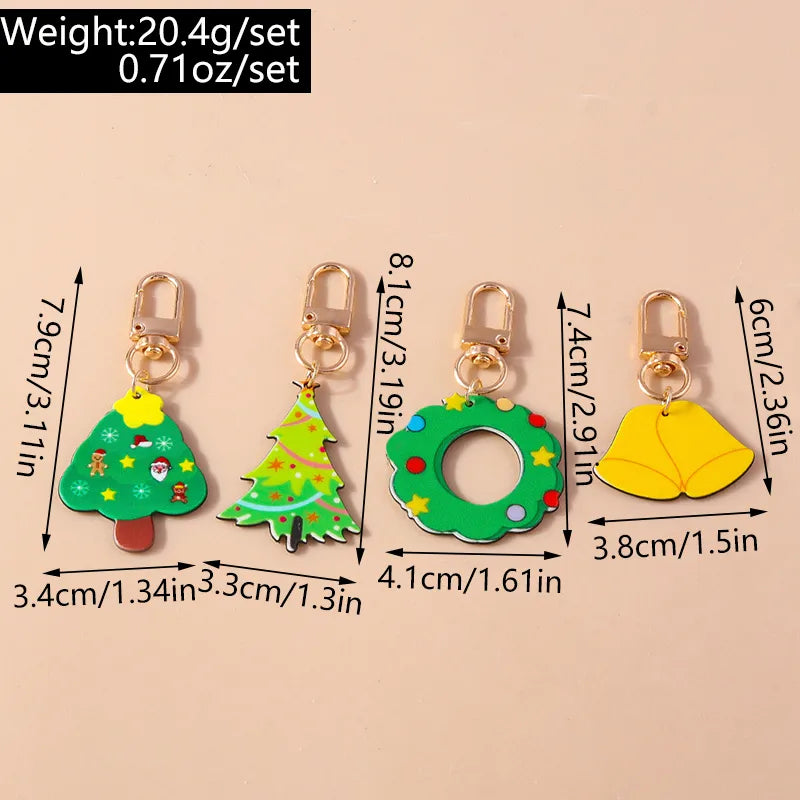 Classic Style Santa Claus Zinc alloy Christmas Keychain