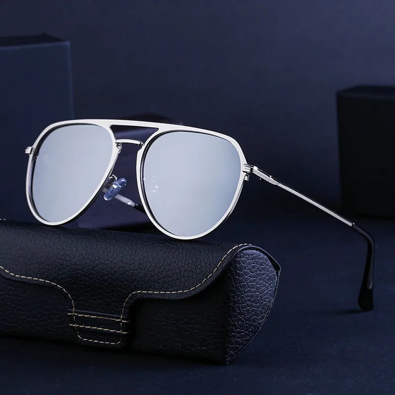 Retro Color Block Pc toad glasses Full Frame Men's Sunglasses
