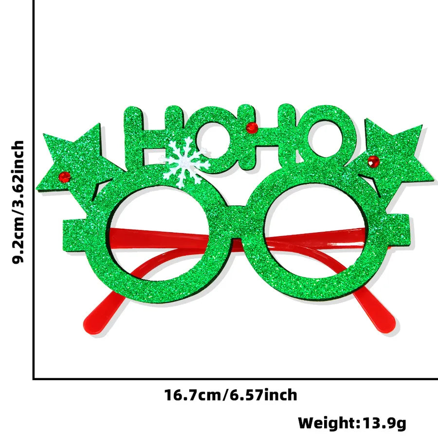 Christmas New Year Cartoon Style Santa Claus Letter Number Plastic Nonwoven Party Festival Glasses