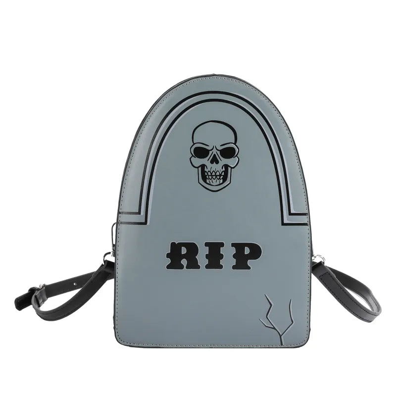 Halloween Women's Pu Leather Letter Skull Streetwear Zipper Crossbody Bag