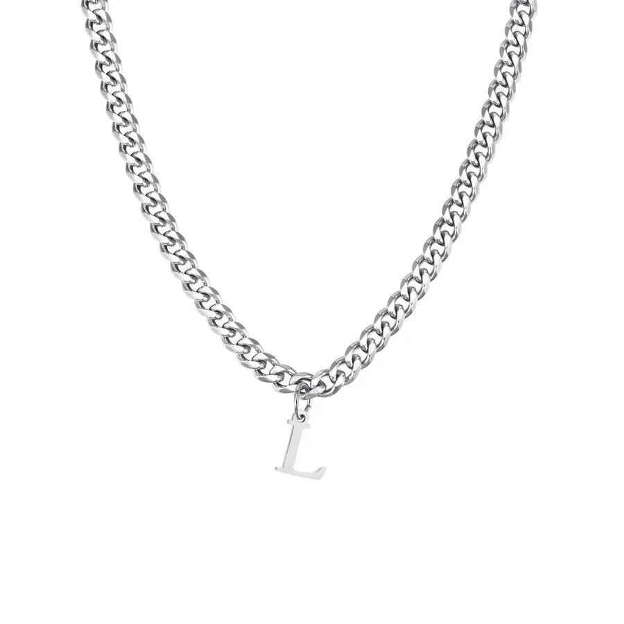 Simple Style Classic Style Letter 304 Stainless Steel Polishing Men's Pendant Necklace Men Pendant Necklaces