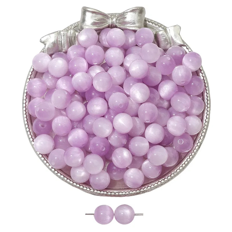 8/10/12 resin imitation cat eye beads handmade DIY jewelry accessories bracelet necklace beaded loose beads material