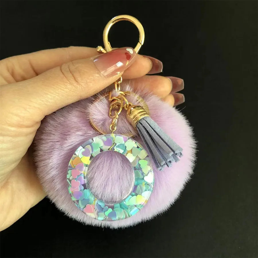 Cute Simple Style Letter Hairball Resin Unisex Bag Pendant Keychain