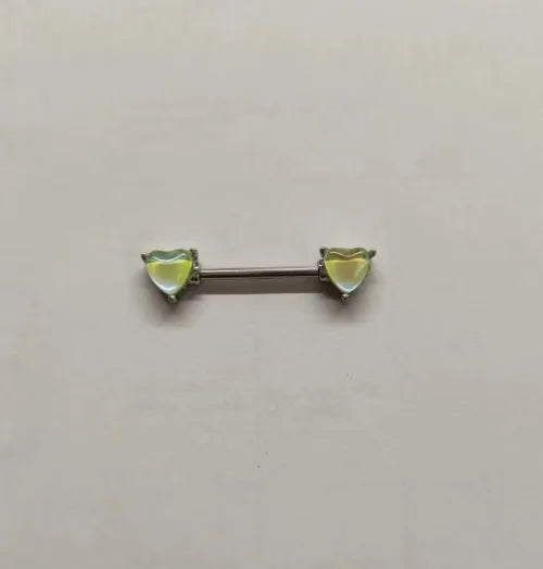 1 Piece Nipple Rings & Studs Sexy Heart Shape 316L Stainless Steel  Alloy Plating Inlay Acrylic White Gold Plated Nipple Rings & Studs