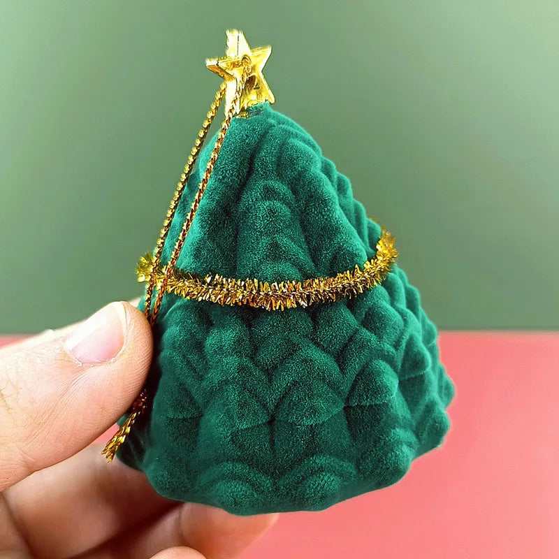 Christmas Eve Cartoon Mini Jewelry Box Ring Earrings Gift Box Fashion Composite Material Jewelry Packaging