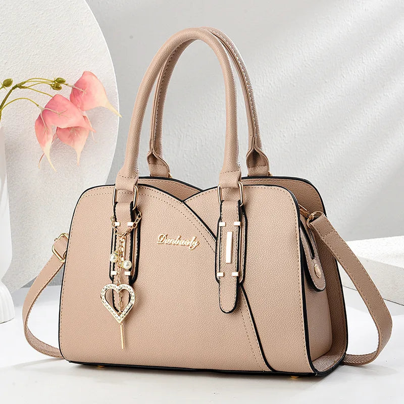 Women's Pu Leather Solid Color Elegant Classic Style Streetwear Square Zipper Shoulder Bag Handbag