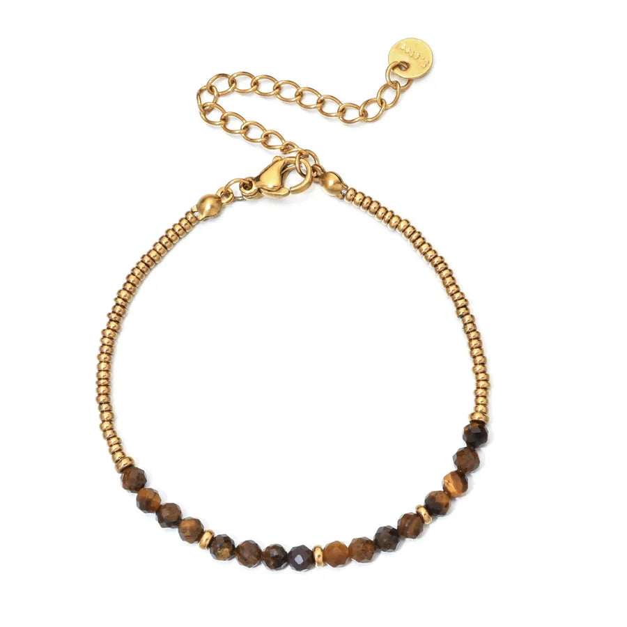 Vintage Style Geometric natural stone Beaded Chain Bracelets In Bulk