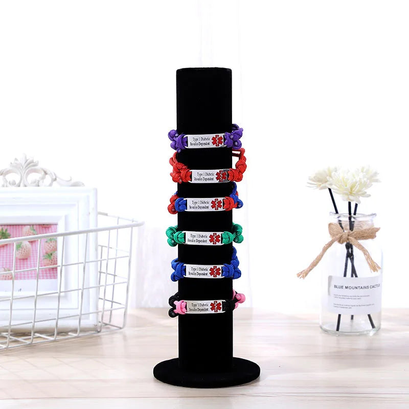 High-grade flannel head rope rubber band head flower display stand bead string watch hair band bracelet storage rack jewelry store Chaotian pillar