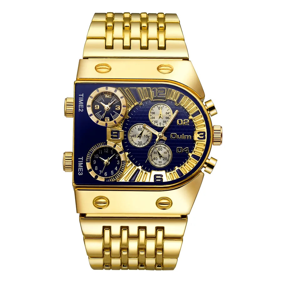 casual round single folding buckle quartz men's watches