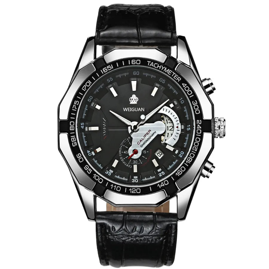 casual geometric single folding buckle quartz men's watches