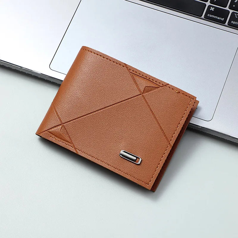 Men's Solid Color PVC Open Small Wallets