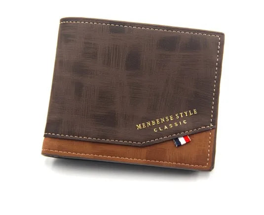men's solid color pu leather open wallets
