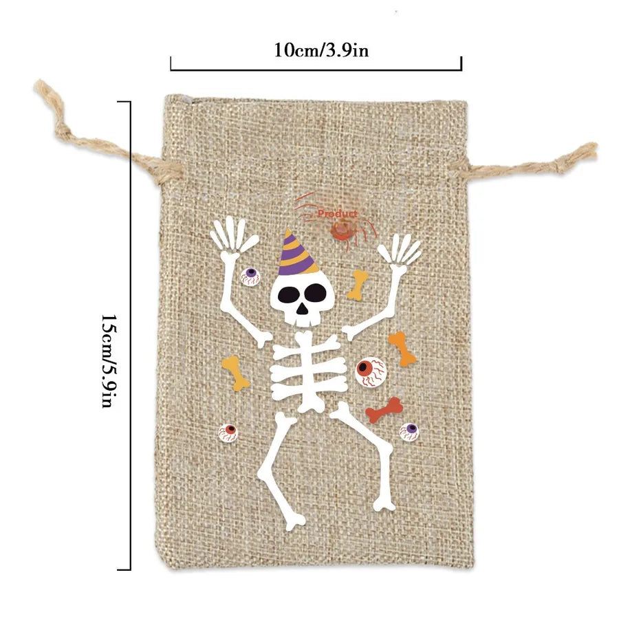 Halloween Linen Bag Easter Linen Bag Children Party Candy Storage Bag Festival Celebration Supplies Party Printing Material
