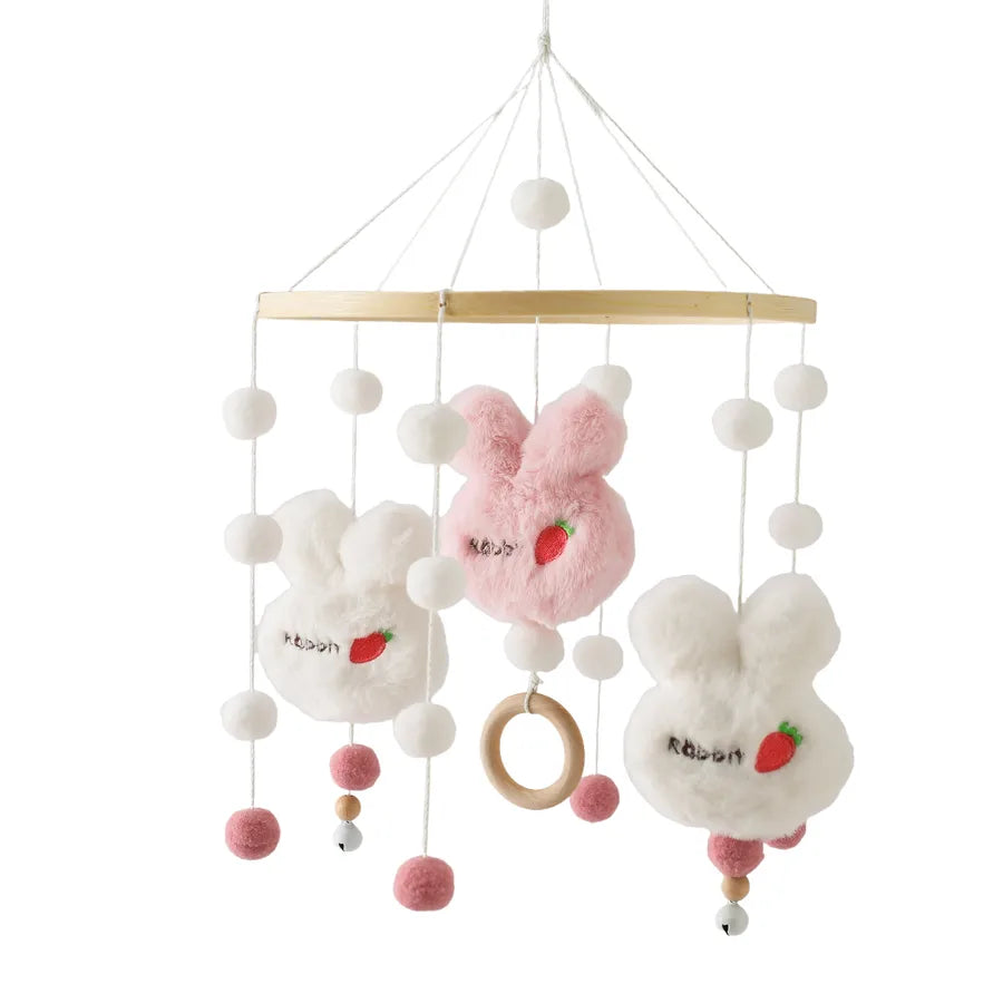 Nordic Style Felt Animal Bed Bell Hanging Decoration Baby Infant Carriage Hand Eye Coordination Hanging Ornament Bed Bell
