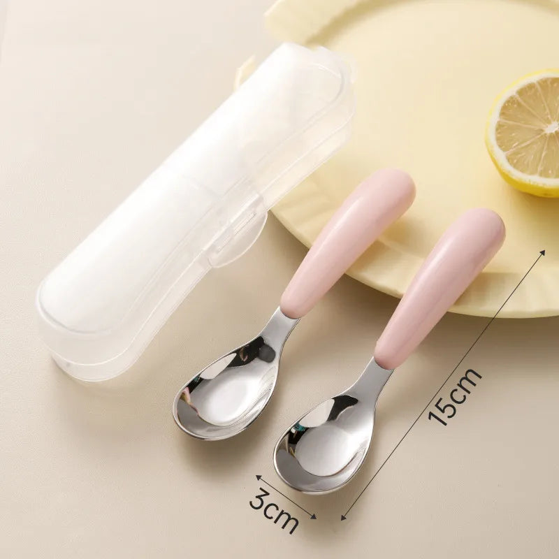casual solid color stainless steel spoon 1 set