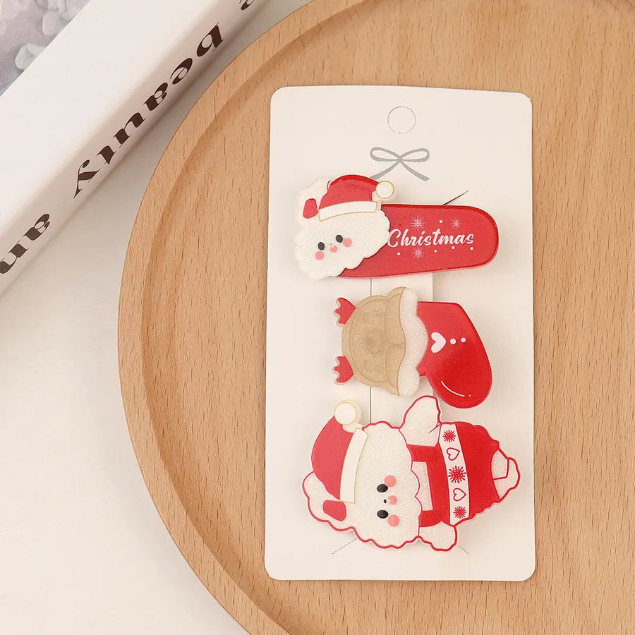 New Style Christmas Cartoon Acrylic Duckbill Hair Clip Sweet Cute Princess Hair Accessory Bangs Hair Clip Girl's Hair Ornament