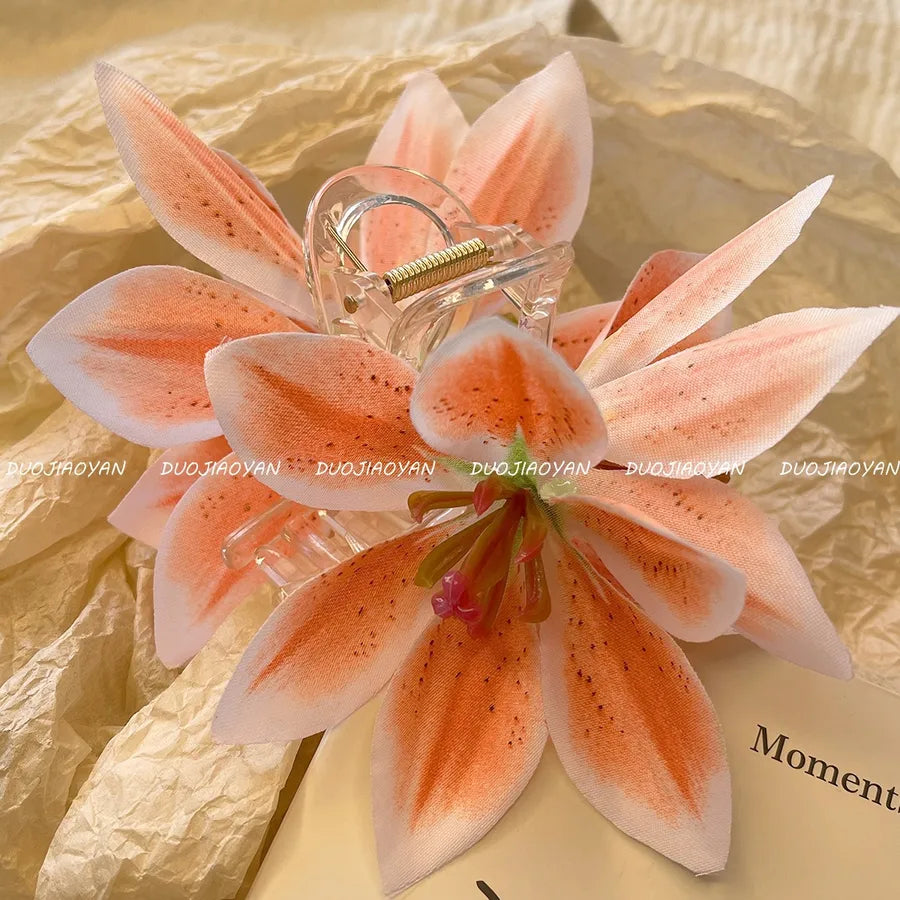 Elegant Pastoral Women's Flower Cloth Hair Clip Hair Claws