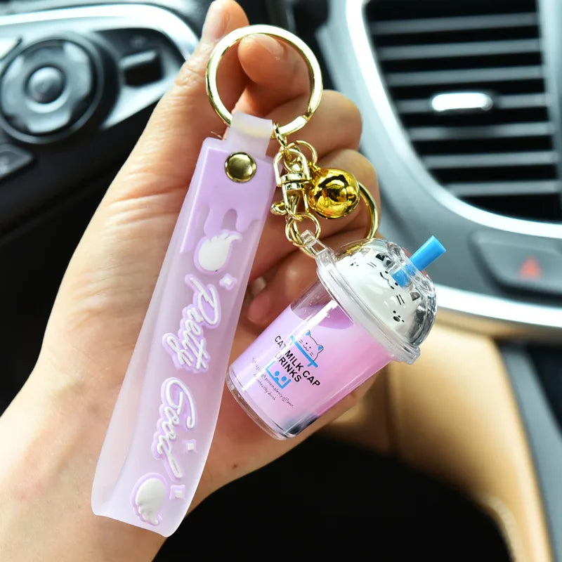 Cute Letter Cup Arylic Women's Keychain