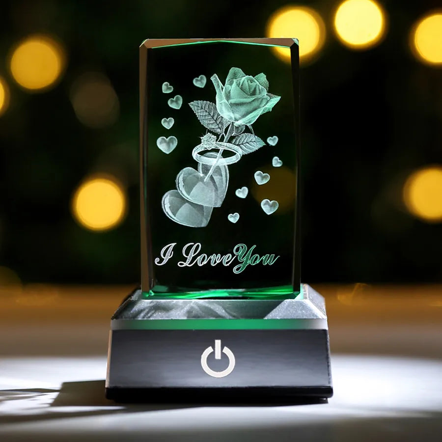 Valentine'S Day Simple Style Animal Rose Crystal Party Led Lights Night Lights