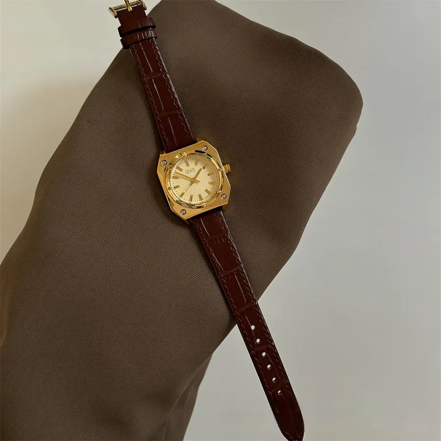 Casual Simple Style Commute Square Buckle Quartz Watch