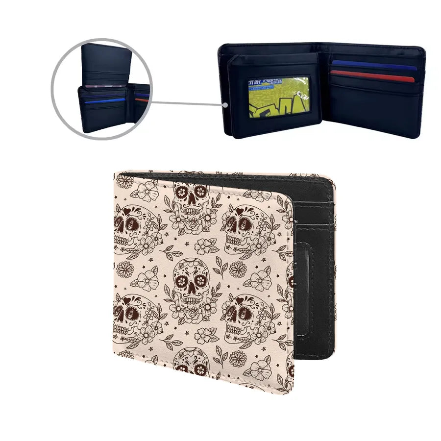 Men's Skull Pu Leather Flip Cover Wallets