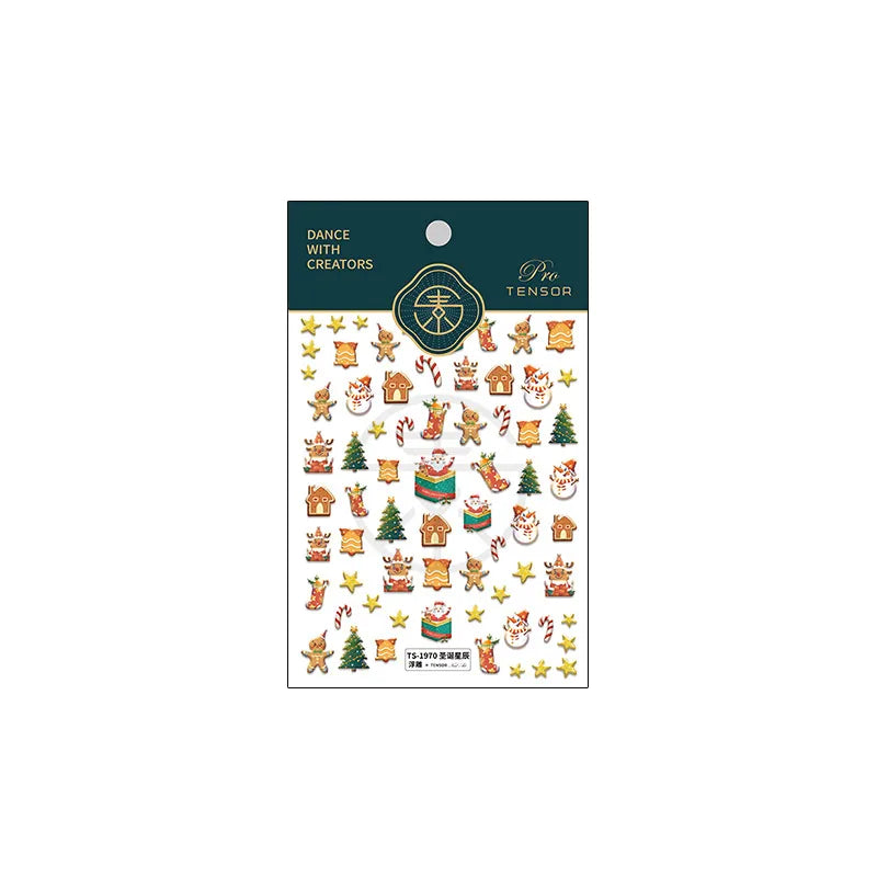 Christmas Elegant Lady Butterfly PET Nail Patches 1 Set