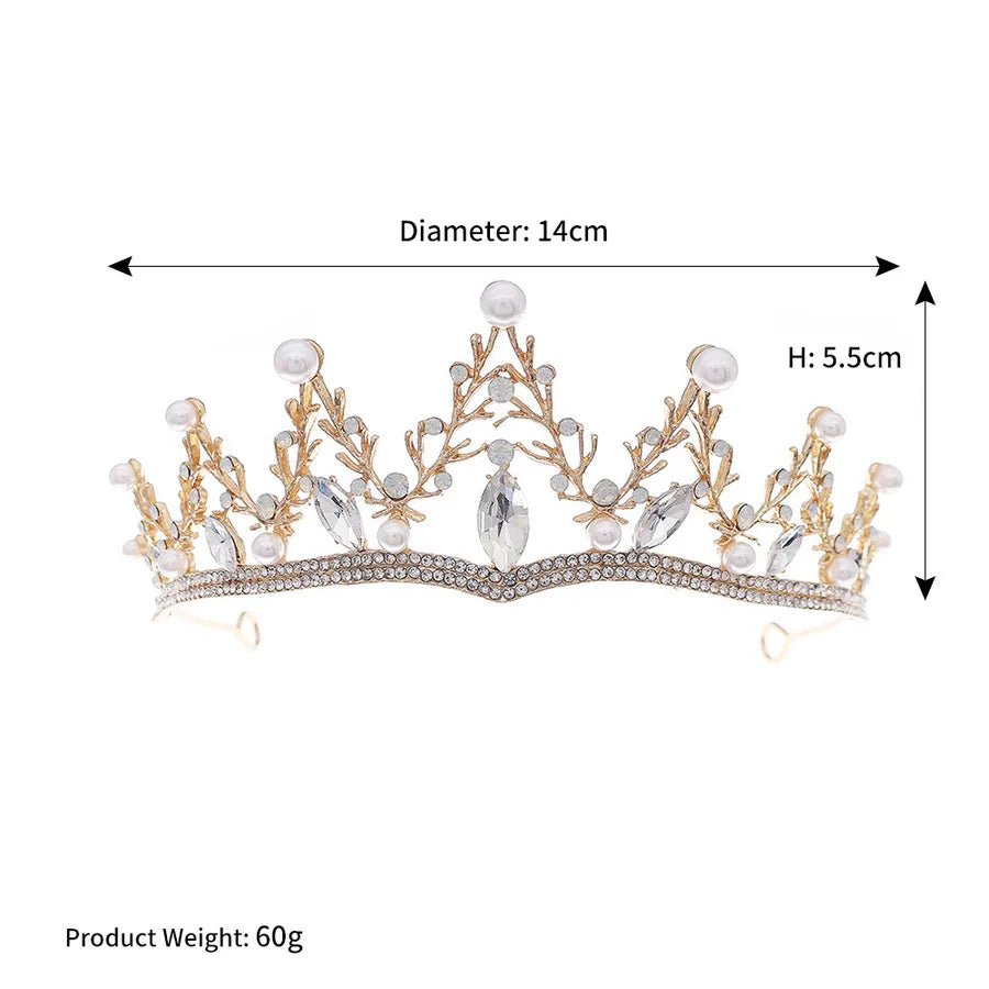 baroque  alloy rhinestone pearl crown