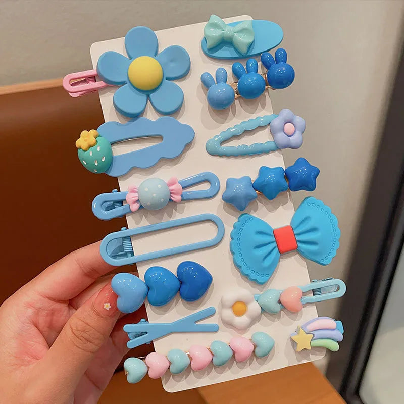 New Children's Candy Color Sweet Hairpin Cute Flower Bangs Side Clip Baby's Hair Breaking Hairpin Hair Accessories