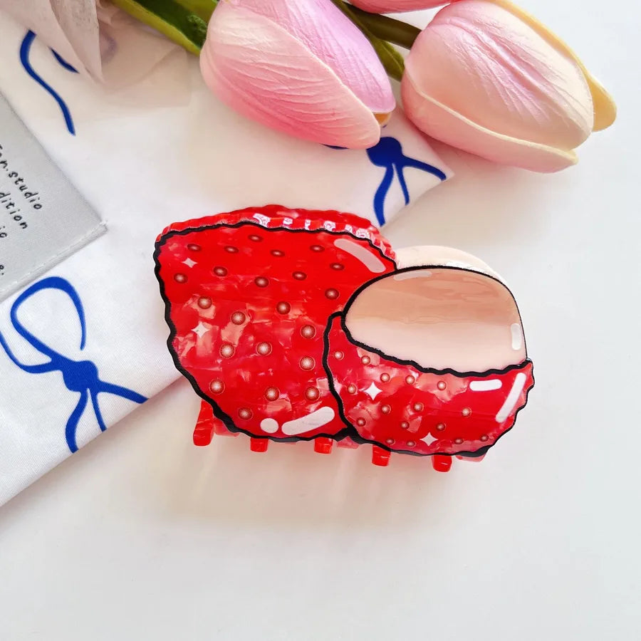 Cute Women's Fruit Strawberry Acetic acid sheets Hair Claws