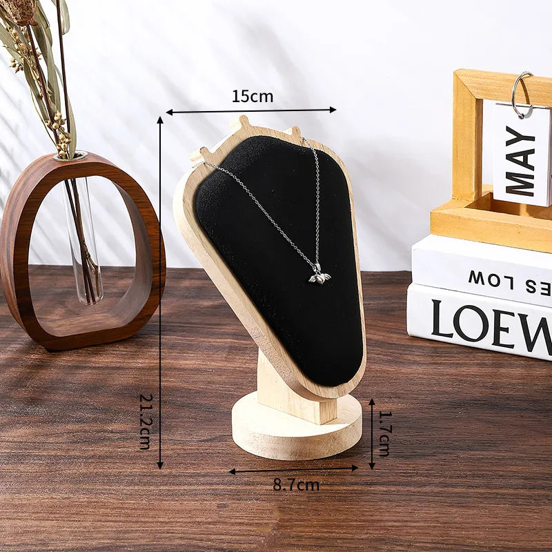 1 Piece solid wood Classic Style Solid Color Jewelry Display