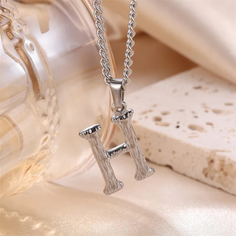 Wholesale Jewelry Sweet Simple Style Artistic Letter 201 Stainless Steel 304 Stainless Steel 18K Gold Plated Plating Pendant Necklace