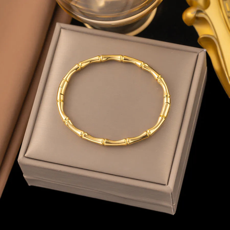 Elegant Simple Style Geometric 304 Stainless Steel Paperclip Chain cable chain Bracelets In Bulk