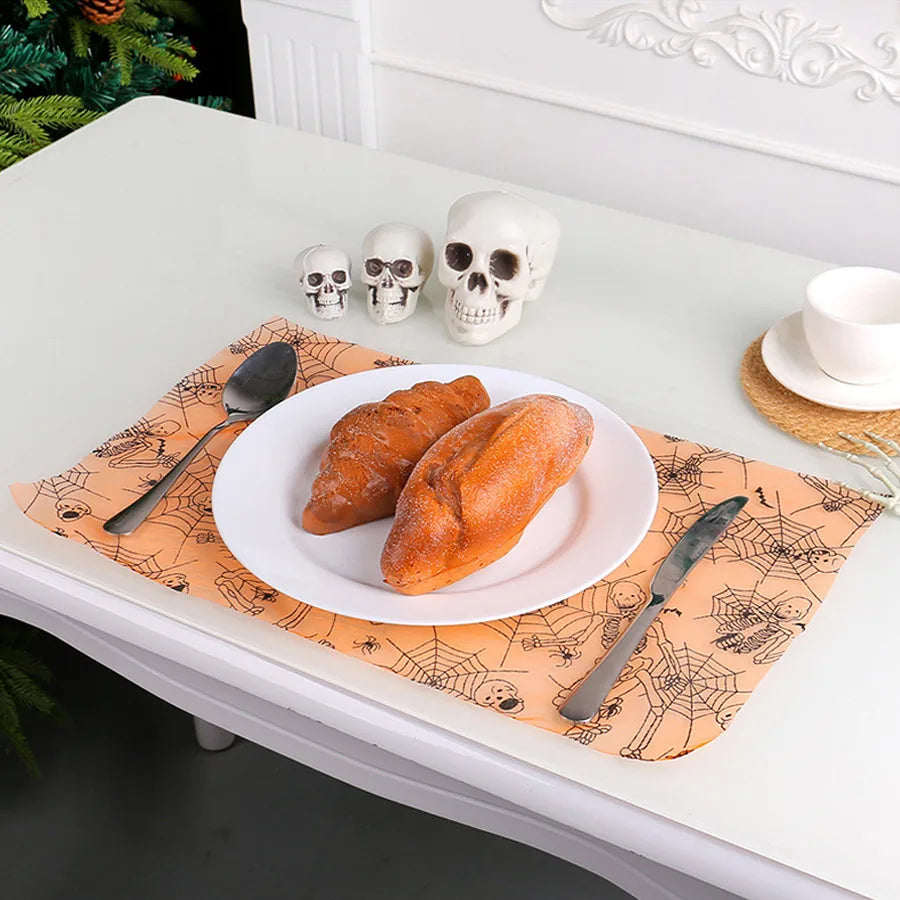 Halloween Bat Spider Web Decorative Net Tablecloth Table Flag Party Decoration Polyester Fiber Nordic Style Other Print