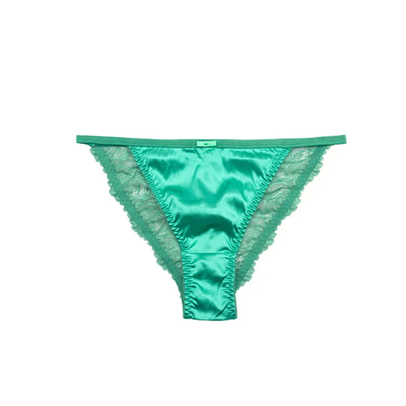 Low-Waist Lace Women's Underwear High Elastic Sensual Plus Size Triangle Pants Breathable Seamless Antibacterial Nylon Briefs
