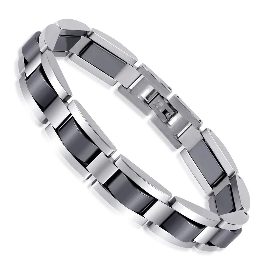 Hip-Hop Vintage Style Geometric Titanium Steel Mixed Metal Plating Men's Bracelets Men Chain Bracelets