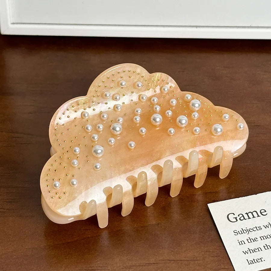 Elegant Streetwear Women's Clouds Arylic Inlay Artificial Pearls Hair Claws
