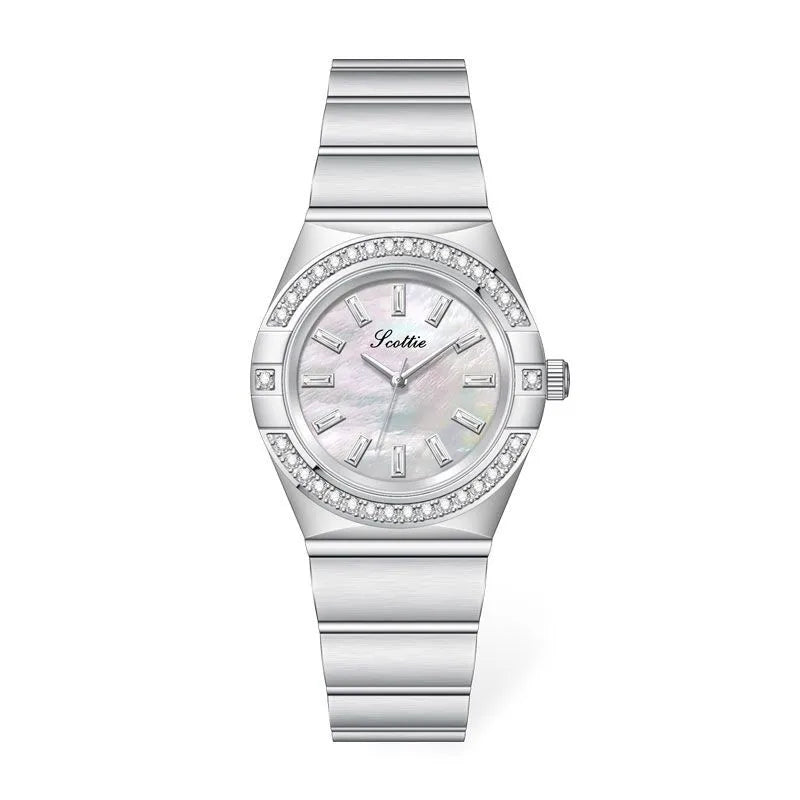Casual Elegant Glam Round Rectangle Butterfly Double Snap Quartz Watch