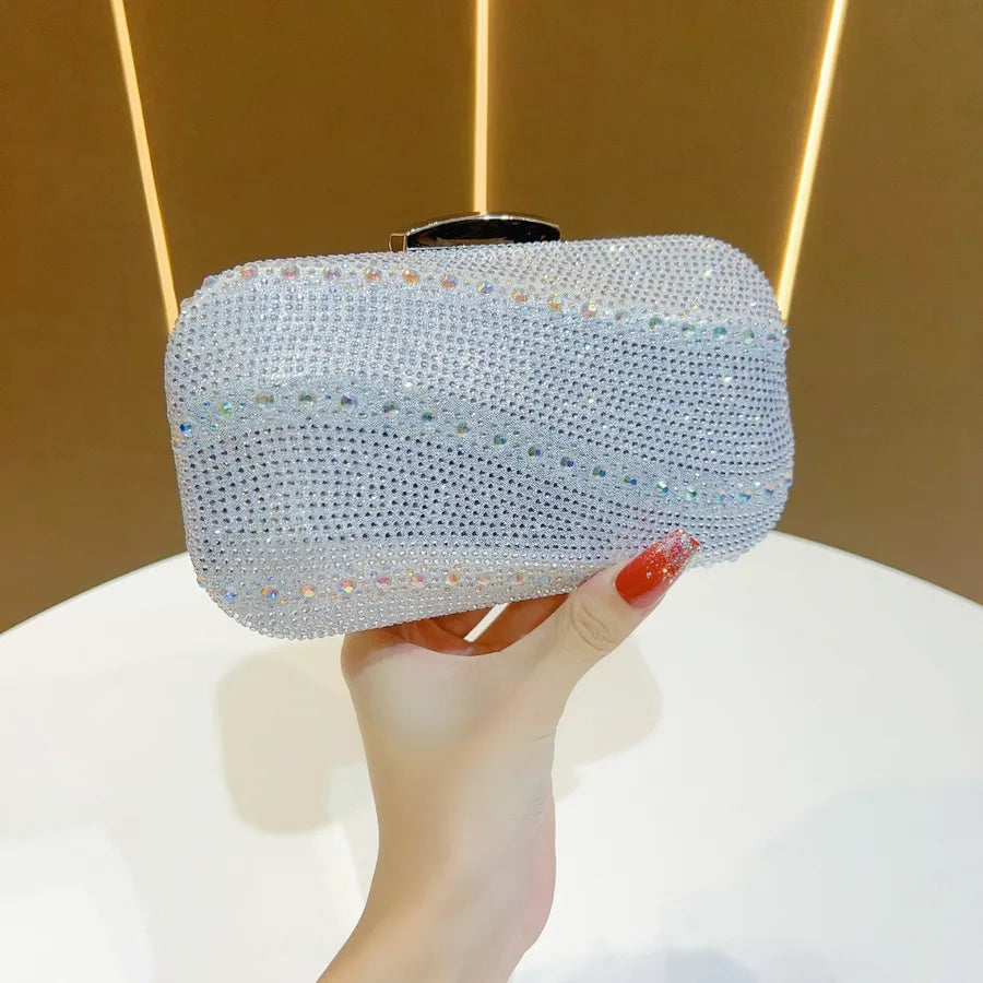Fashionable Full Diamond Clutch Bag Evening Party Women's Bag Embellished With Diamonds Luxury Sensation French Style Dinner Bag