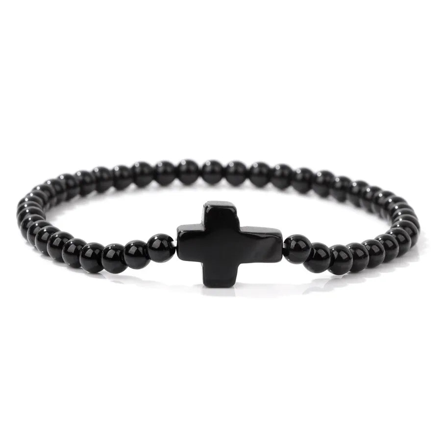 Simple Style Cross natural stone Crystal Bracelets In Bulk