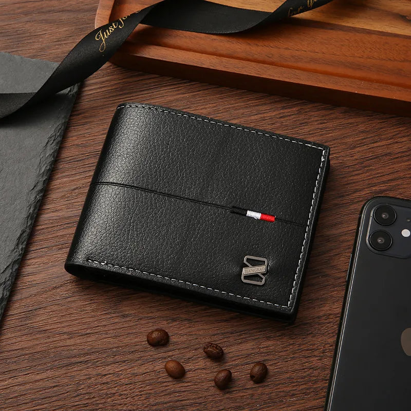 Men's Solid Color PVC Open Small Wallets