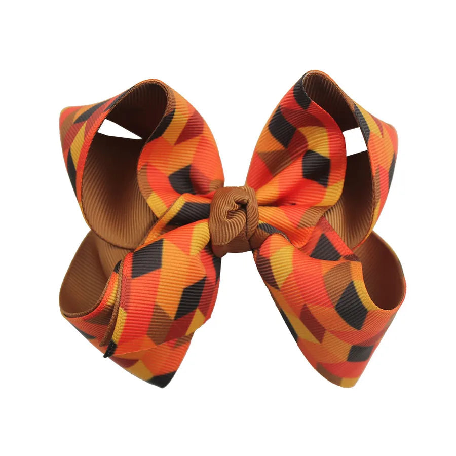 Halloween Thanksgiving Double Layer Bow Knot Pumpkin Ghost Themed Children's Hair Accessories Customizable Fall Season