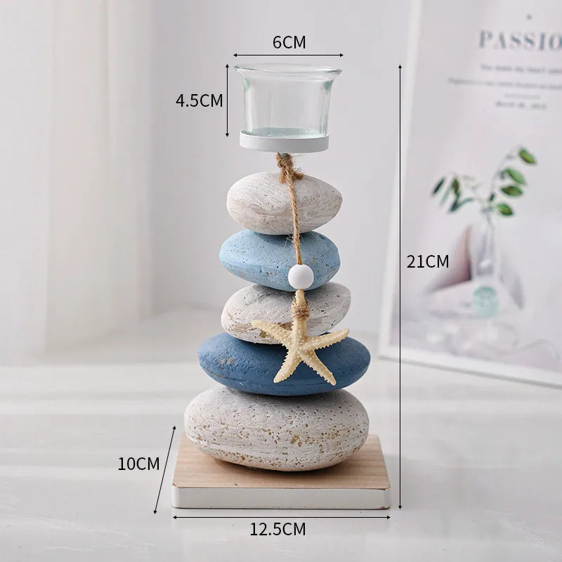 Retro Marine Style Starfish Stone Wood Resin Glass Artificial Decorations
