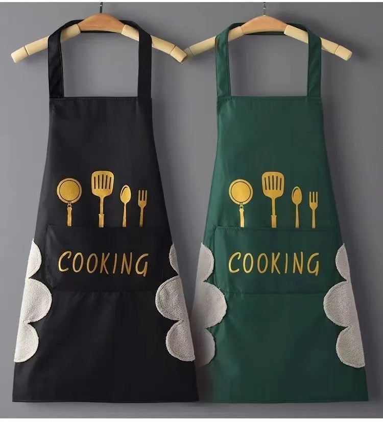 casual solid color pvc apron 1 piece