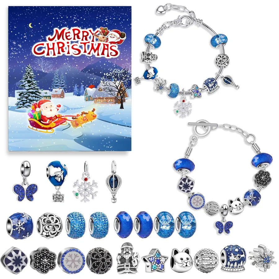 1 Set Alloy Santa Claus Christmas Socks Snowflake Pendant Chain Jewelry Accessories