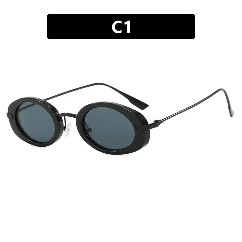 Vacation Simple Style Solid Color Pc Oval Frame Full Frame Women's Sunglasses